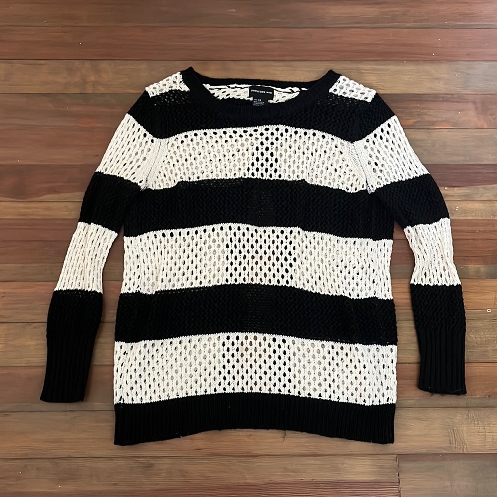 Central Park West Mesh Open Back Sweater XS EUC